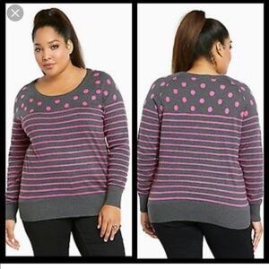 Torrid crewneck gray pink sweater plus size 2xl